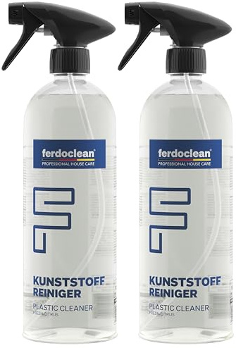 ferdoclean® Kunststoffreiniger 2 x 750 ml für Fensterrahmen Kunststoff-Fenster | Gartenmöbel Reiniger für alle Kunststoff Oberflächen | PVC-Reiniger Fiberglas GFK Kunstleder