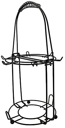 Fosinz Tassen-Untertassen-Set, Präsentationsständer mit 6 Tassenhaken, schwarzer Edelstahl-Halter, Organizer für Kaffee, Tee, Untertassen