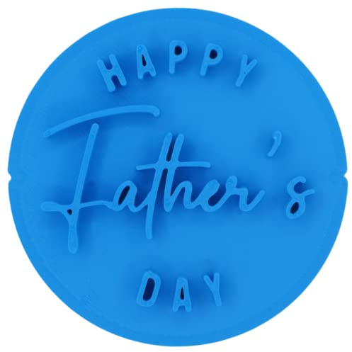 Happy Father's Day Handwriting Cookie Stamp Fondant Embosser 6cm (2.36 inches) Made in The UK for Baking, Cooking, Fondant, Icing, Cupcake, Cookie, Cake, Biscuits, Decoration