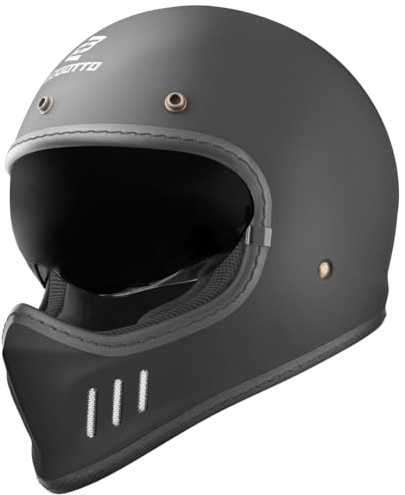 Bogotto FF980 Caferacer Cross Helm, schwarz matt, M