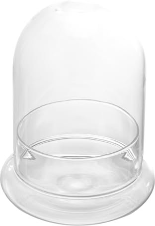 DOITOOL Dekorative Glasglocke aus Glas, 15,2 cm hoch, transparente Glockenglocke für Pflanzen mit Sockel, transparentes Glas, für Pflanzen, Skulptur, Figur, Kerzen, Glaskuppel