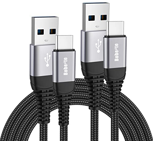 Cable USB C,[2Pack,2M+2M] Cable Carga Rápida y Sincronización Cargador para Samsung Galaxy S22 S23 Ultra S21 S20 S10 S9 S8 Plus,Samsung A12 A32 A52 A52S A72 A51 A71 A20e A13 A33 A53