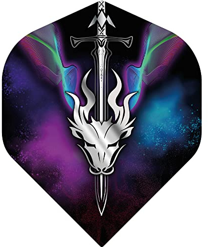 Mission Darts Okult Dart Flight, Standard Nr. 2 Form, 100 Mikron, 1 Set mit 3 Flights (F4096)