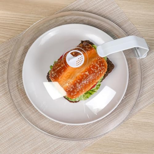 WENWELL Microwave Splatter Cover for Food 12,Large Clear Microwave Splash Guard Cooker lid with Handle,Dish bowl Plate Serving Cover Home Kitchen Essential,BPA-Free,Saft Plastic