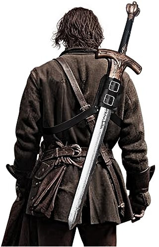 keland Mittelalter Schwert Frosch Rücken Schwerthalter Gürtel Schwertscheide LARP Accessoires (Z-Schwarz)