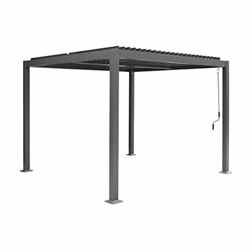 Pérgola de techo laminado, aluminio y acero 3 x 3 m