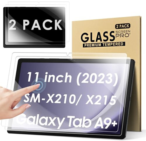 KATUMO 2 Pezzi Vetro Temperato Pellicola per Samsung Galaxy Tab A9+/A9 Plus 11Pollici 2023 SM-X210/ X216/ X218,Senza Bolle/Ultra Trasparente/AntiGraffio/9H Pellicola Protettiva,Galaxy Tab A9+11