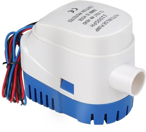 DBREAKS 12V Pompa di Sentina Automatica 1100GPH/ 70LPM, Blu, per Barche | Barca Pompa di Sentina con Galleggiante, Sommergibile Pompa Elettrica dell'Acqua, Silenziosa Pompa Acqua per Barche, Stagni