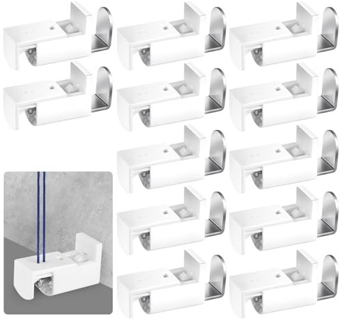 12 Stück Klemmträger Befestigung, Ohne Bohren Klemmträger Plissee, Weiß Plissee Halterung für Gespannt Plissee und Doppelrollo