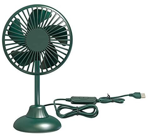 Kacepar, mini ventilatore da tavolo USB, 12 V, per auto, camper, casa, ufficio, ventola di raffreddamento elettrica con forte flusso d'aria a 3 velocità, rotazione a 360°, copertura in rete staccabile