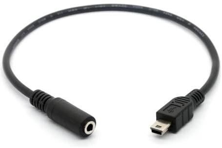 Mr. Gadget's Solutions Cable Adaptador USB a Jack 3.5 mm Macho a Hembra, Mini USB 5 Pines Macho a Conector Auriculares Jack 3.5 mm Hembra, Cable Adaptador Audio Auxiliar