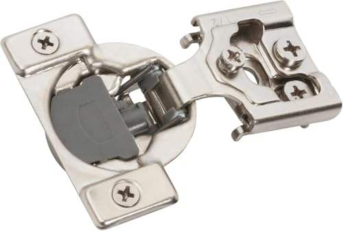 Amerock Paquete de 2 bisagras ocultas compactas de cierre suave de 1,27 cm para armario de marco frontal, ángulo de apertura de 105 grados con ajuste de 3 vías