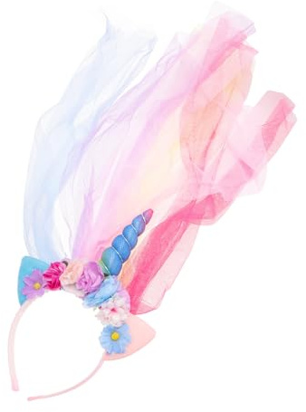 HAPINARY 2stücke Einhorn Haarreif Mit Schleier Für Mädchen Party Und Festtagszubehör Süßes Design Für Geburtstagsfeiern Halloween Und Cosplay Rutschfest Und Kopf-freundliches
