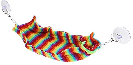 DRESSOOS Hamster Hängematte Für Reptilien Und Langlebige Hängeschaukel Für Eidechsen Schlangen Und Kleine Haustiere Einfach Zu Reinigen Und Pflegen Für Terrarien Und Käfige Regenbogen