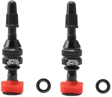 HOUSON 2PCS Bicycle Tubeless Valves, Aluminum Alloy Tubeless Presta Valve Bicycle Valve Adapter Bicycle Valve Extension Tubeless Presta Valve Stem 40mm