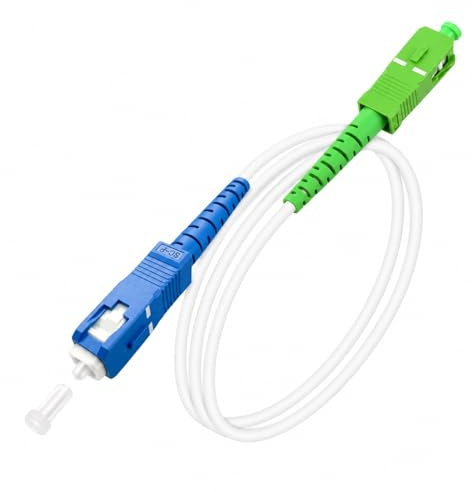 Speedoptic - Cavo Fibra Ottica SC/APC a SC/UPC | Simplex Monomodale FTTH | Convertitore Compatibile con iliad iliadbox (1 Metro)