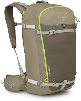 Osprey Soelden - Zaino da uomo con trasporto per sci e snowboard, realizzato in 100% nylon riciclato, Marrone Oliva, taglia unica, 32 litri