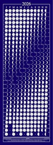 Equinox Calendrier 2026 phase de lune – Magnifiquement sérigraphié, rempli de données lunaires et solaires et rétrogrades de mercure