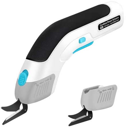 Tijeras eléctricas, cortador de cartón, tijeras de tela eléctricas, cortador eléctrico de tela de 3,6 V, con bloqueo de seguridad, tijeras universales para tela, alfombra, cuero, plástico, cartón