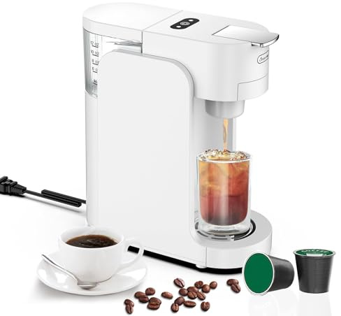 Ruiseawing Capsule Coffee Machine, Mini Espresso Machine, Smart Dual Mode, with 3000l Water Tank, 3 Height Adjustable Cup Holder(119/143/175mm), for K-Cup Capsules, Cappuccino