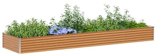 vidaXL Jardinière surélevée 390 x 100 x 36 cm Acier galvanisé, Jardin et Terrasse, Bac à Plantes Métallique, Lit Élevé Extérieur, Solutions pour Espaces Urbains, Design Durable