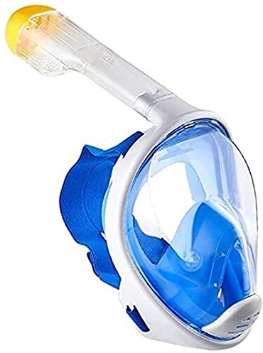 KFGISD, Helmaskig silikonsnorkelmask, 180° undervattenssnorkel, torr dykmask med platt mun, lämplig for vuxna och barn ，Dykmask(L)