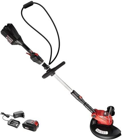 LEHMANN Coupe-Bordure sans Fil 40V 300W, Coupe-Herbe avec Batterie 2,0Ah et Chargeur, Largeur de Coupe 30 cm, Fil 2 Brins, Manche Télescopique, Tête Orientable, Léger, Ergonomique