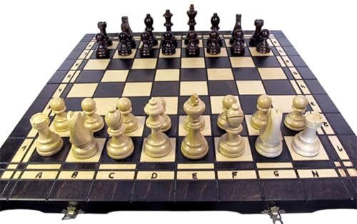 ChessEbook Multifunktionales Spielset 3-in-1: Schachspiel + Dame + Backgammon aus Holz 52 x 52 cm - Klappbar - Brettspiel - Denkspiel - Handarbeit