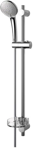 Ideal Standard B9419AA Idealrain M3 asta doccia, doccetta a 3 funzioni con diametro da 10 cm con sistema anticalcare e portasapone, cromato