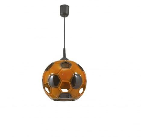 Licht-Erlebnisse Fußball Hängeleuchte für echte EM Fußballfreunde 1xE27 max. 60W, orange, EM Kinderzimmer Hängelampe Spotleuchte Kinderleuchten Kinderlampe Kinder Fußballmotiv