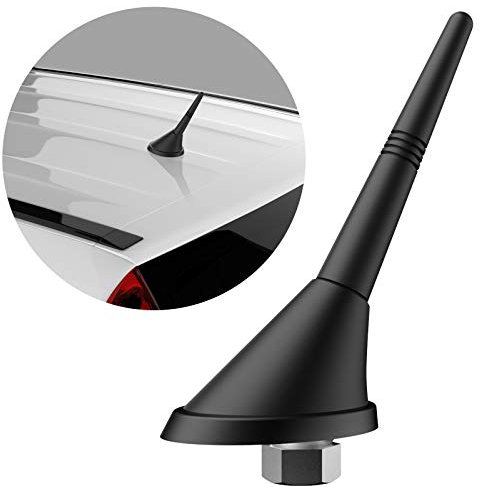 Navitec24 Auto DACHANTENNE 10cm Gummiantenne +12V Verstärker Ersatz für Antennensockel Stabantenne + SOCKEL für Radio FM