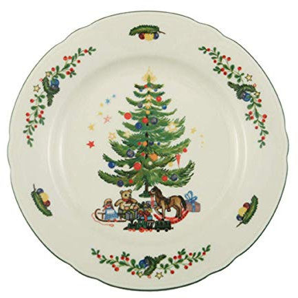 Seltmann Weiden Marie Luise – Plato de Pan (Redonda Navidad, Porcelana, Verde/Multicolor, 17.1 x 17.1 x 1.9 cm