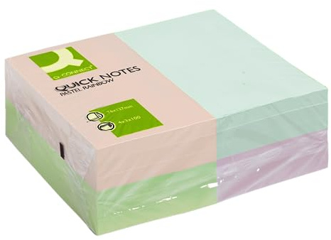 Q-Connect KF01349 Haftnotizen Quick Notes pastellfarben, 125 x 75 mm