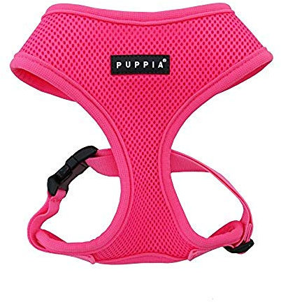 Puppia Hundegeschirr in Neonfarben - Hochwertig und Komfortabel - Auch als Welpengeschirr verwendbar Puppia PAPA-AC1325 Geschirr, Neon Soft, M, pink
