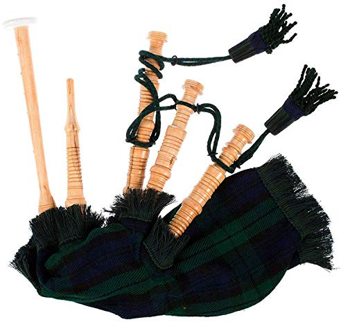 Kids Bagpipe Playable Miniature Bagpipe with Reed In Black Watch Tartan