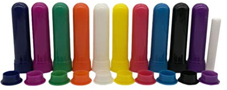 Artibetter 12 pz tubi di inalatore nasale in bianco di aromaterapia in bianco olio essenziale tubi di inalatore di plastica colorata