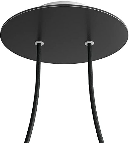 creative cables - Rosone Rose-One Rotondo, Diametro 200 mm con 2 Fori e 4 Fori Laterali - Bianco Opaco, Bianco