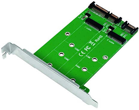 LogiLink PC0086 - Adattatore da SSD SATA a Doppio SATA (SATA III 6 Gbps) Dual M.2 (Key o B+M Key)