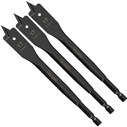SabreCut 3pcs SCRIW17_3 17mm x 152mm Hardwood Softwood Flat Wood Spade Bits | Impact-rated construction delivers fast, clean drilling in softwood, hardwood, chipboard and MDF