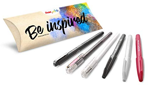 Pentel Set creativo, 6 pezzi, ideale per lettering a mano, Bullet Journal, Sketch Notes e molto altro ancora. Arts assortiti