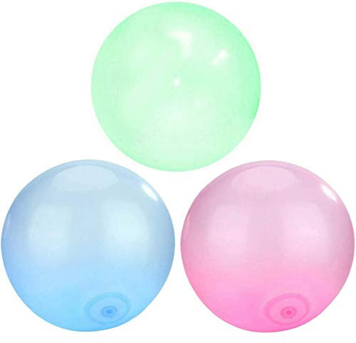 3 bolas de burbujas inflables divertidas para exteriores, globo de rebote transparente TPR para actividades al aire libre