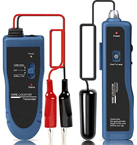 KOLSOL F02 Pro Kabelortungsgerät mit wiederaufladbarem 1100-mAh-Akku, einfache Lokalisierung von unterirdischen Drähten und Kabeln wie Haustierzaun, Metalldrähte, Steuerleitungen