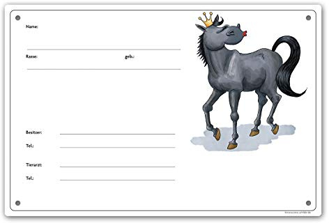 Boxenschild/Stalltafel Diva (Rappe) | 30 x 20 cm, wetterfest