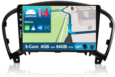 JOYX Android 14 Autoradio pour Nissan Juke J15 (2010-2019) / YF15 Infiniti ESQ (2011-2017) - [4G+64G] - Built-in DSP/Carplay/Android Auto - Caméra MIC GRATUITES - Dab Volant WLAN 360-Caméra Fast-Boot