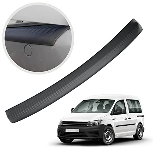 CHROMEMASTER | Ladekantenschutz Stoßstangenschutz | Kompatibel mit Volkswagen VW Caddy 2004-2015; Kunststoff Polyurethan, Matt-schwarz; Unsere Lackschutzleiste Sichert den Heckstoßfänger vor Kratzern