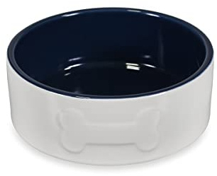 Petface Ben keramisk skål (kräm/marinblå), 15 cm