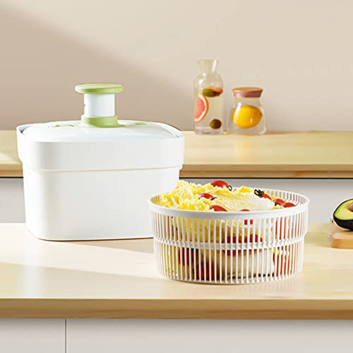 MNSRRN Appuyez sur Salad Spinner, 7L Capacité de Grande capacité Spinner Facile à Utiliser avec Un système de Drainage intégré pour Les Produits de Salade fraîches et Propres