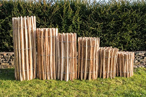 Staketenzaun Haselnuss Höhe 150 cm, Länge 5 Meter, Lattenabstand 3-5 cm