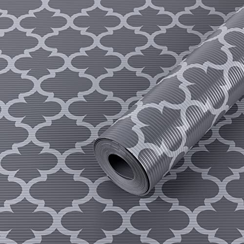 Schubladenmatte Küchenschubladenmatten, Schubladeneinlage Nicht klebende Eva-Material Kühlschrankauskleidungen mit wasserdichtem, haltbarem Kühlschranktisch Tischsets für Schrank Grau 44cm x 200cm