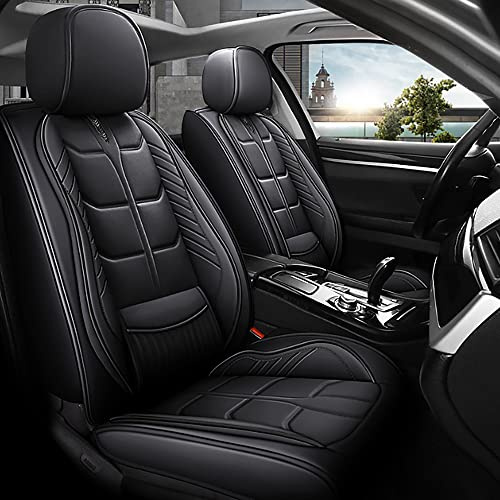 maiqiken Autositzbezug Für Ford Ranger 2003-2024 Komplettset 2 Sitze Allwettereinsatz Auto Ledersitzbezug Schwarz